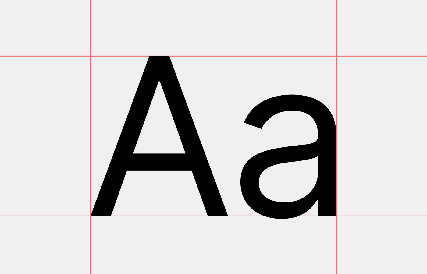 Large letters in brand typography